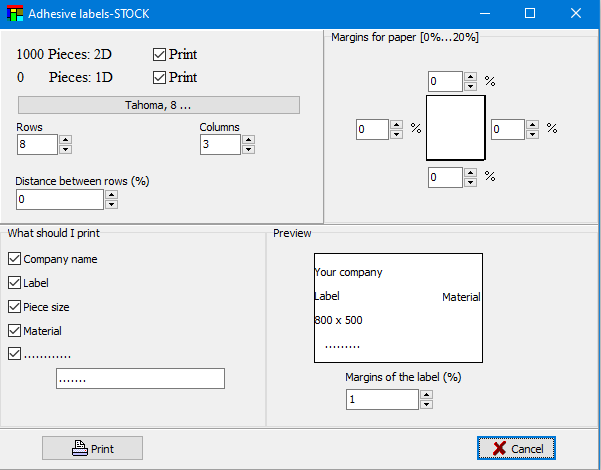 adhesive labels stock