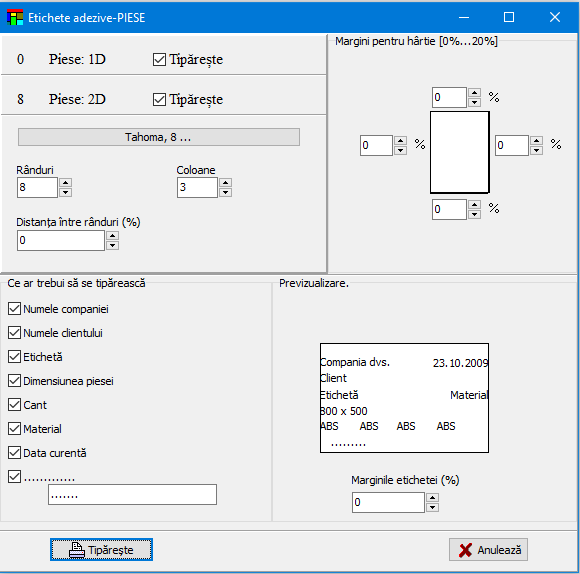 etichete adezive comanda