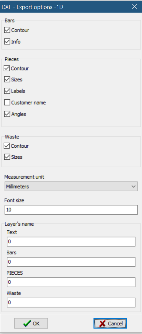 dxf settings
